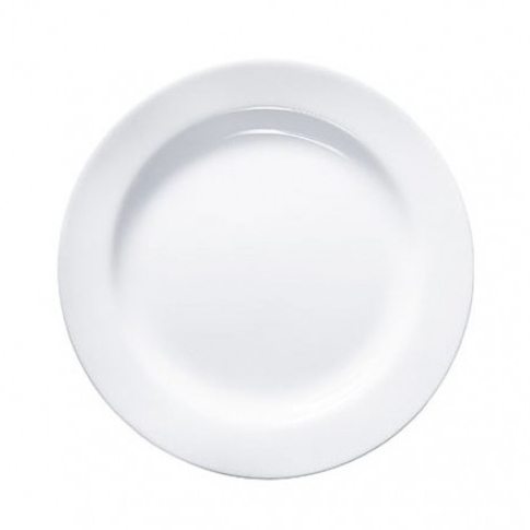 assiette plate blanche de 28 centimètres de diamètre