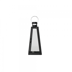 Petite lanterne en métal noir et verre de forme triangulaire